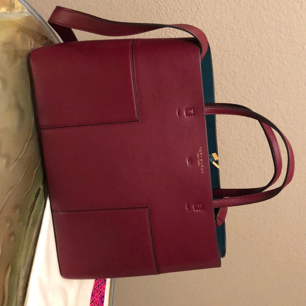 Tory Burch Triple Compartment Tote - Burgundy